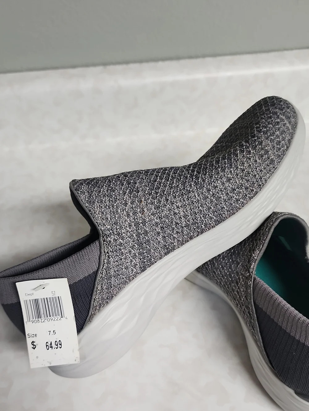 Skechers GOwalk Slip-On Knit Walking Shoes - Gray womens 7.5 number 3502